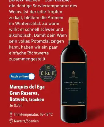 Lidl Marqués del ega gran reserva Angebot