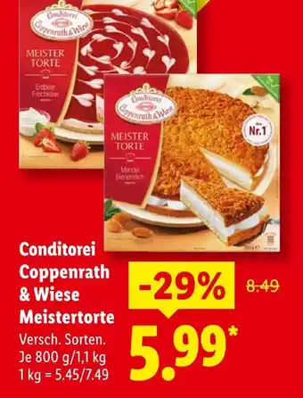 Lidl Conditorei coppenrath & wiese meistertorte erdbeer frischkäse Angebot