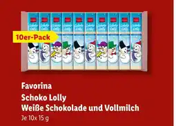 Lidl Favorina schoko lolly weiße schokolade und vollmilch Angebot