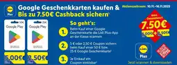 Lidl Google google play geschenkkarte 50€ Angebot