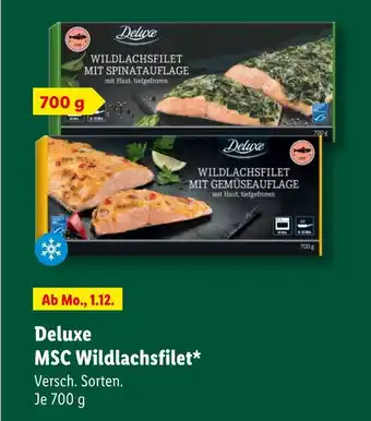 Lidl Deluxe wildlachsfilet mit spinatauflage Angebot