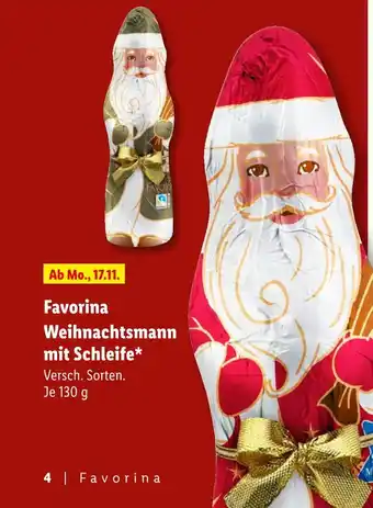 Lidl Favorina weihnachtsmann mit schleife Angebot