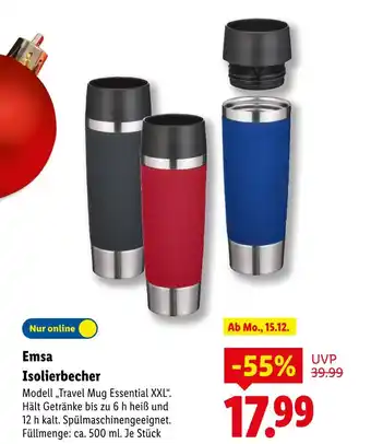 Lidl Emsa isolierbecher travel mug essential xxl Angebot