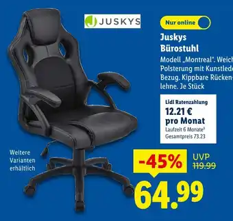 Lidl Juskys bürostuhl modell „montreal“ Angebot