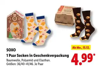 Lidl Soxo 1 paar socken in geschenkverpackung Angebot