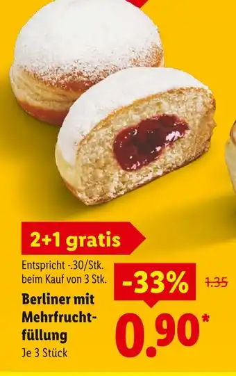 Lidl Berliner mit mehrfruchtfüllung Angebot