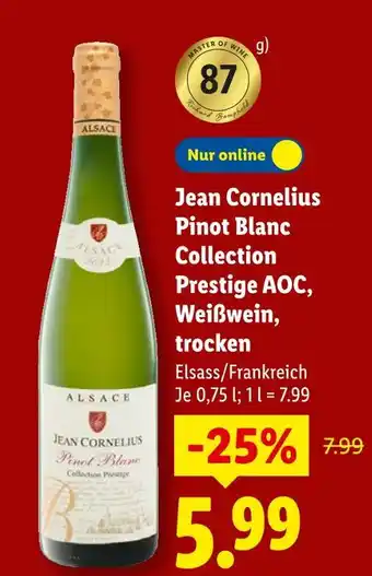 Lidl Jean cornelius pinot blanc collection prestige aoc Angebot