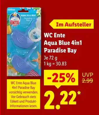 Lidl Wc ente aqua blue 4in1 paradise bay Angebot