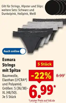 Lidl Esmara strings mit spitze Angebot