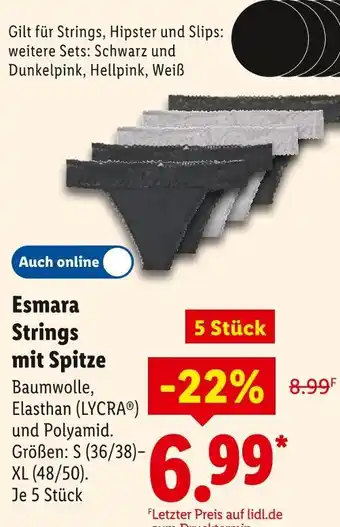 Lidl Esmara strings mit spitze Angebot