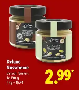 Lidl Deluxe pistazien & haselnuss creme Angebot