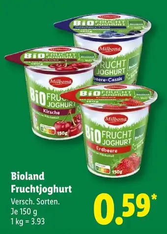 Lidl Milbona bio fruchtjoghurt kirsche Angebot
