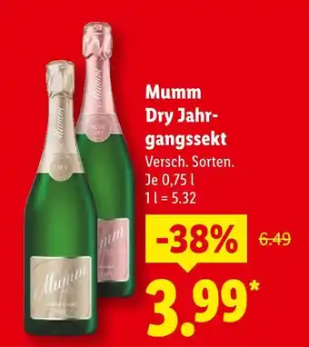 Lidl Mumm dry jahrgangssekt Angebot