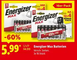 Lidl Energizer max batterien Angebot