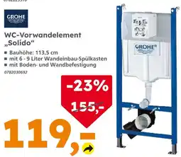 Globus Baumarkt Grohe wc-vorwandelement „solido“ Angebot