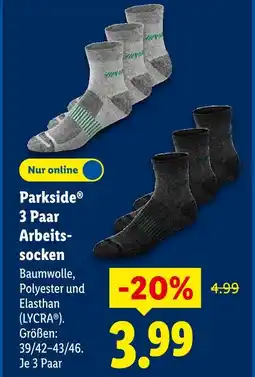 Lidl Parkside 3 paar arbeitssocken Angebot