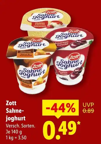 Lidl Zott sahnejoghurt panna cotta erdbeere Angebot