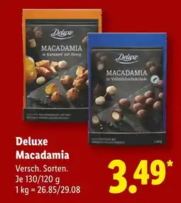 Lidl Deluxe macadamia in karamell mit honig Angebot