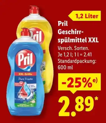 Lidl Pril geschirrspülmittel xxl pure frische Angebot