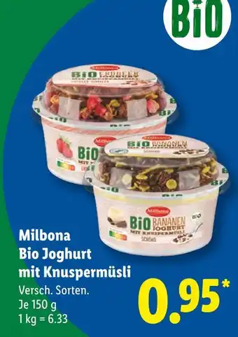Lidl Milbona bio erdbeer joghurt mit knuspermüsli Angebot