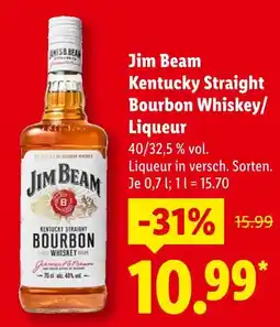 Lidl Jim beam kentucky straight bourbon whiskey/liqueur Angebot