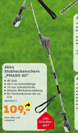 Globus Baumarkt Akku stabheckenschere 'pmash 40' Angebot