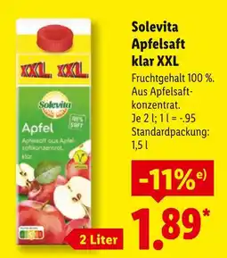 Lidl Solevita apfelsaft klar xxl Angebot