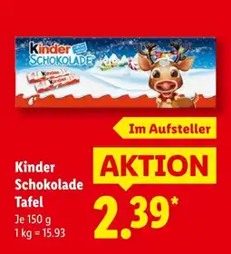 Lidl Kinder schokolade tafel Angebot