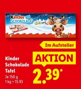 Lidl Kinder schokolade tafel Angebot