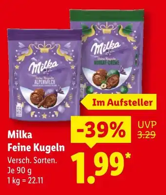 Lidl Milka feine kugeln alpenmilch Angebot