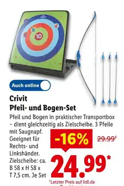 Lidl Crivit pfeil- und bogen-set Angebot