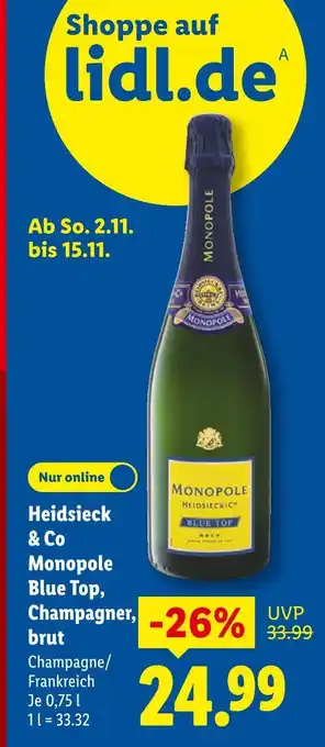 Lidl Heidsieck & co monopole blue top, champagner, brut Angebot