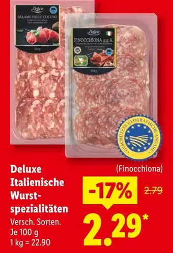 Lidl Deluxe salame delle colline Angebot