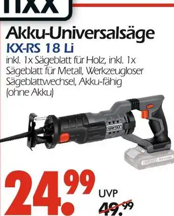 Wreesmann Tixx akku-universalsäge kx-rs 18 li Angebot