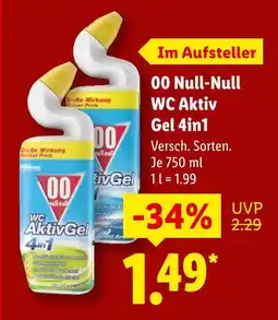 Lidl 00 null-null wc aktiv gel 4in1 Angebot