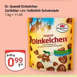 Globus Dr. quendt dinkelchen zartbitter Angebot