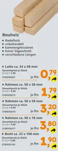 Globus Baumarkt Latte ca. 24 x 48 mm Angebot