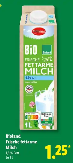 Lidl Milbona bioland frische fettarme milch Angebot