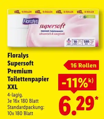 Lidl Floraly's supersoft premium toilettenpapier xxl Angebot