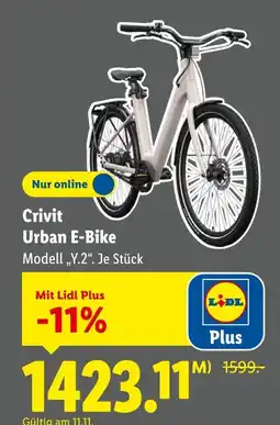 Lidl Crivit urban e-bike modell „y.2“ Angebot