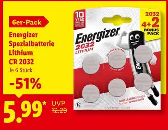 Lidl Energizer spezialbatterie lithium cr 2032 Angebot