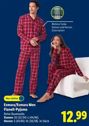 Lidl Esmara flanell-pyjama damen Angebot