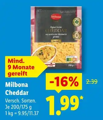 Lidl Milbona cheddar Angebot