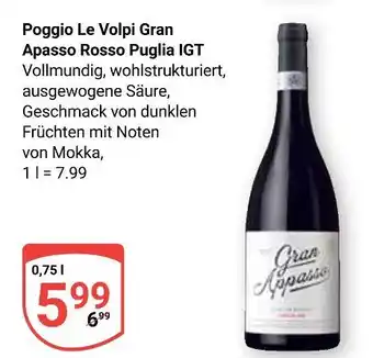 Globus Poggio le volpi gran appasso rosso puglia igt Angebot