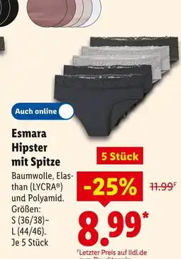 Lidl Esmara hipster mit spitze Angebot