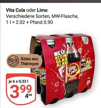 Globus Vita cola oder limo Angebot