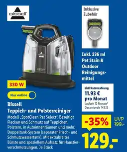 Lidl Bissell teppich- und polsterreiniger modell spotclean pet select Angebot