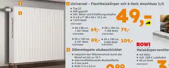 Globus Baumarkt Universal - flachheizkörper mit 6-fach anschluss 1/2 Angebot