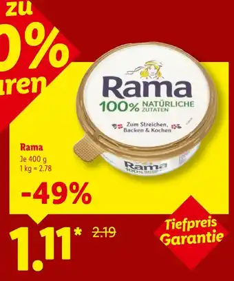 Lidl Rama 100% natürliche zutaten Angebot