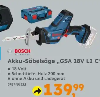 Globus Baumarkt Bosch akku-säbelsäge „gsa 18v li c“ Angebot